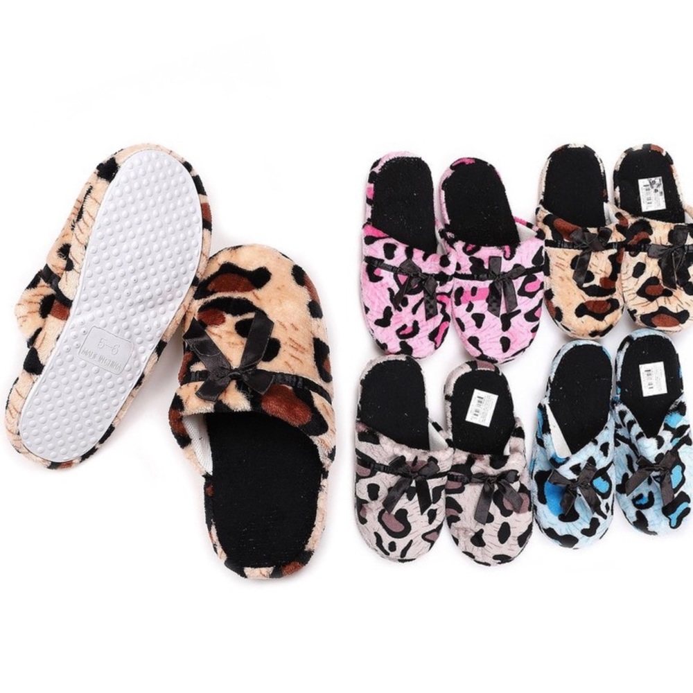 Leopard Animal Cheetah Print House Shoes Slippers